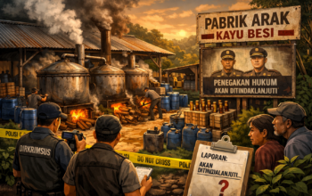 PABRIK ARAK KAYU BESI JADI UJIAN NYALI PENEGAK HUKUM: WARGA TUNGGU BUKTI, BUKAN SEKADAR UCAPAN “AKAN DITINDAKLANJUTI”
